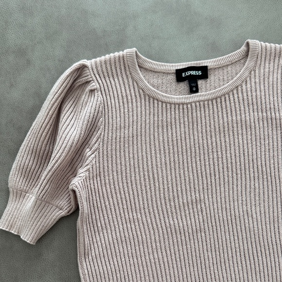 Express Blush Ribbed Knit Top - Picture 5 of 5